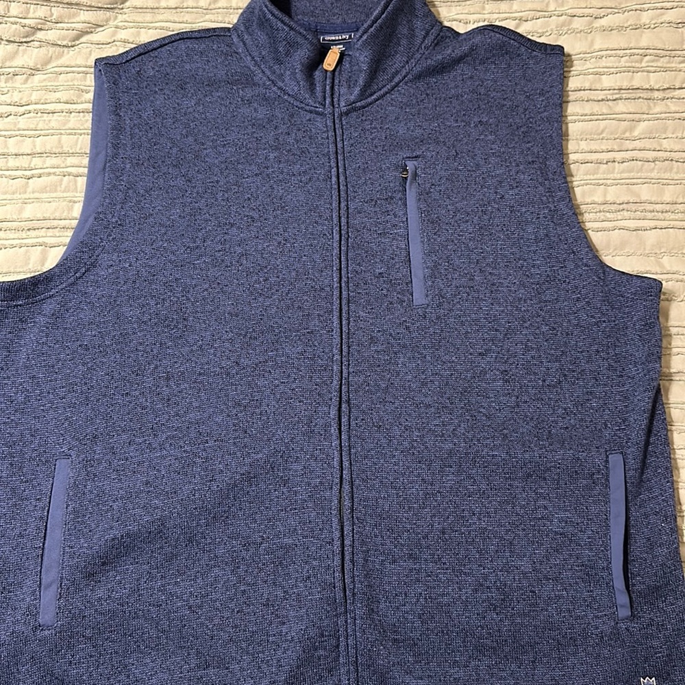 Crown & Ivy Men’s Full-Zip Navy Vest (Size XXL) w/ front pocket